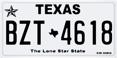 TX license plate BZT4618