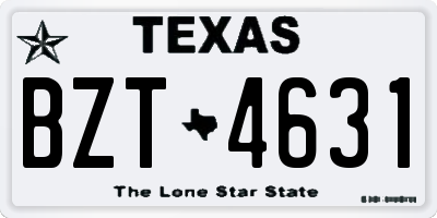 TX license plate BZT4631