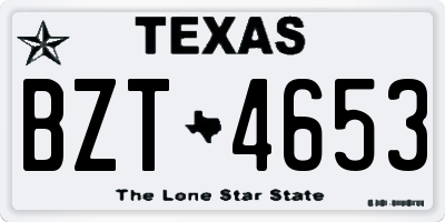 TX license plate BZT4653