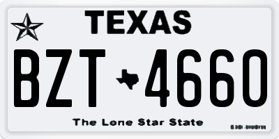 TX license plate BZT4660