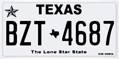 TX license plate BZT4687