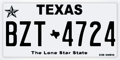 TX license plate BZT4724