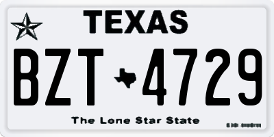 TX license plate BZT4729