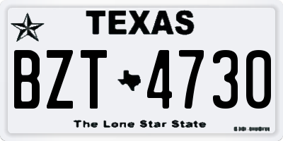 TX license plate BZT4730