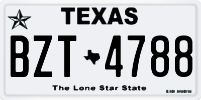 TX license plate BZT4788