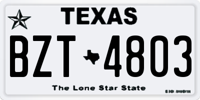 TX license plate BZT4803