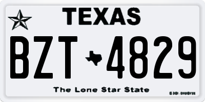 TX license plate BZT4829