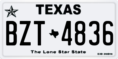 TX license plate BZT4836