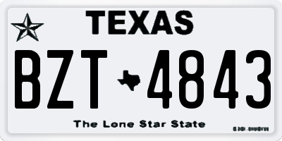 TX license plate BZT4843