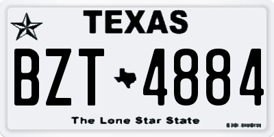 TX license plate BZT4884