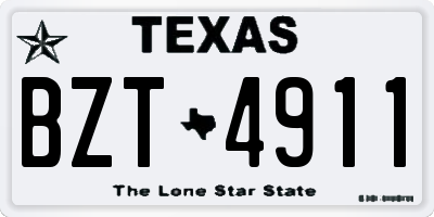 TX license plate BZT4911