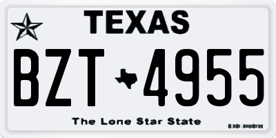 TX license plate BZT4955