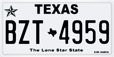 TX license plate BZT4959