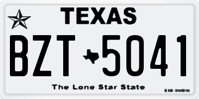TX license plate BZT5041