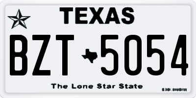 TX license plate BZT5054