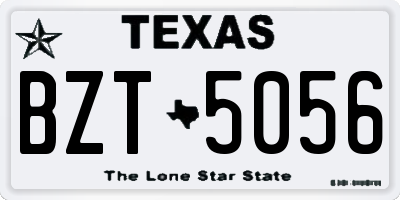 TX license plate BZT5056