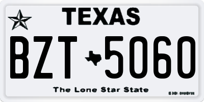 TX license plate BZT5060