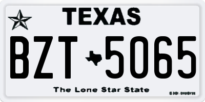 TX license plate BZT5065