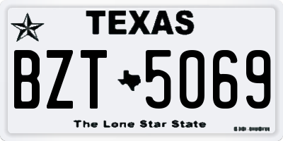 TX license plate BZT5069