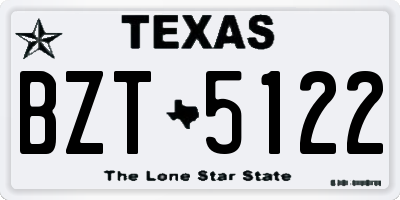 TX license plate BZT5122