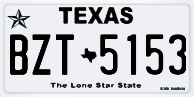 TX license plate BZT5153