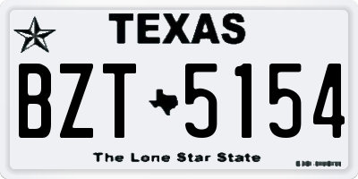 TX license plate BZT5154