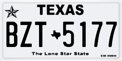 TX license plate BZT5177