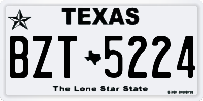 TX license plate BZT5224