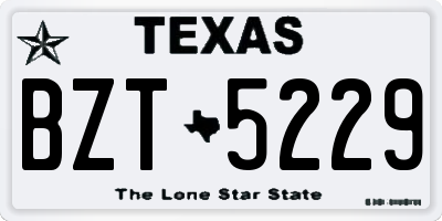 TX license plate BZT5229