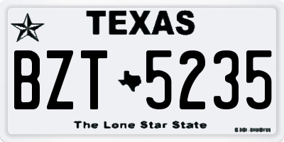 TX license plate BZT5235