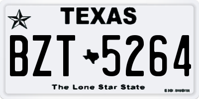 TX license plate BZT5264