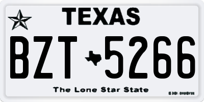 TX license plate BZT5266