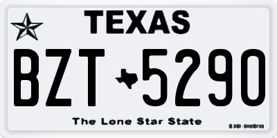 TX license plate BZT5290