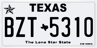 TX license plate BZT5310