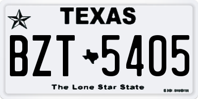 TX license plate BZT5405