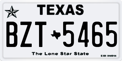 TX license plate BZT5465