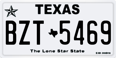 TX license plate BZT5469