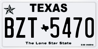 TX license plate BZT5470