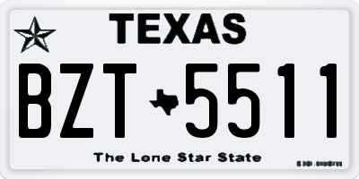 TX license plate BZT5511