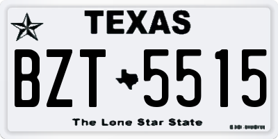 TX license plate BZT5515