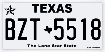 TX license plate BZT5518