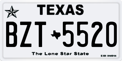 TX license plate BZT5520