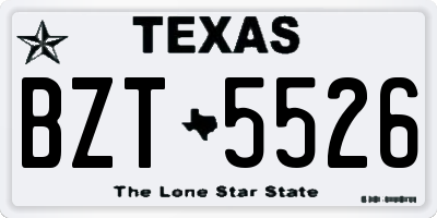 TX license plate BZT5526