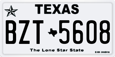 TX license plate BZT5608