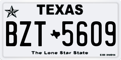 TX license plate BZT5609