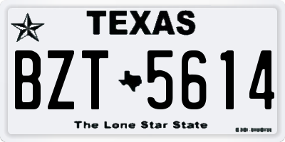 TX license plate BZT5614