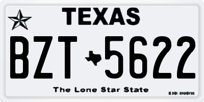 TX license plate BZT5622
