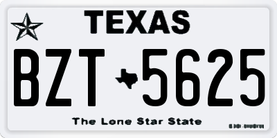 TX license plate BZT5625