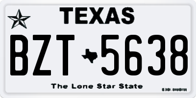 TX license plate BZT5638