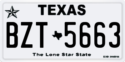 TX license plate BZT5663